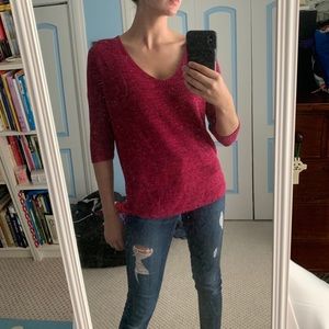 Pink sweater, 3/4 sleeves